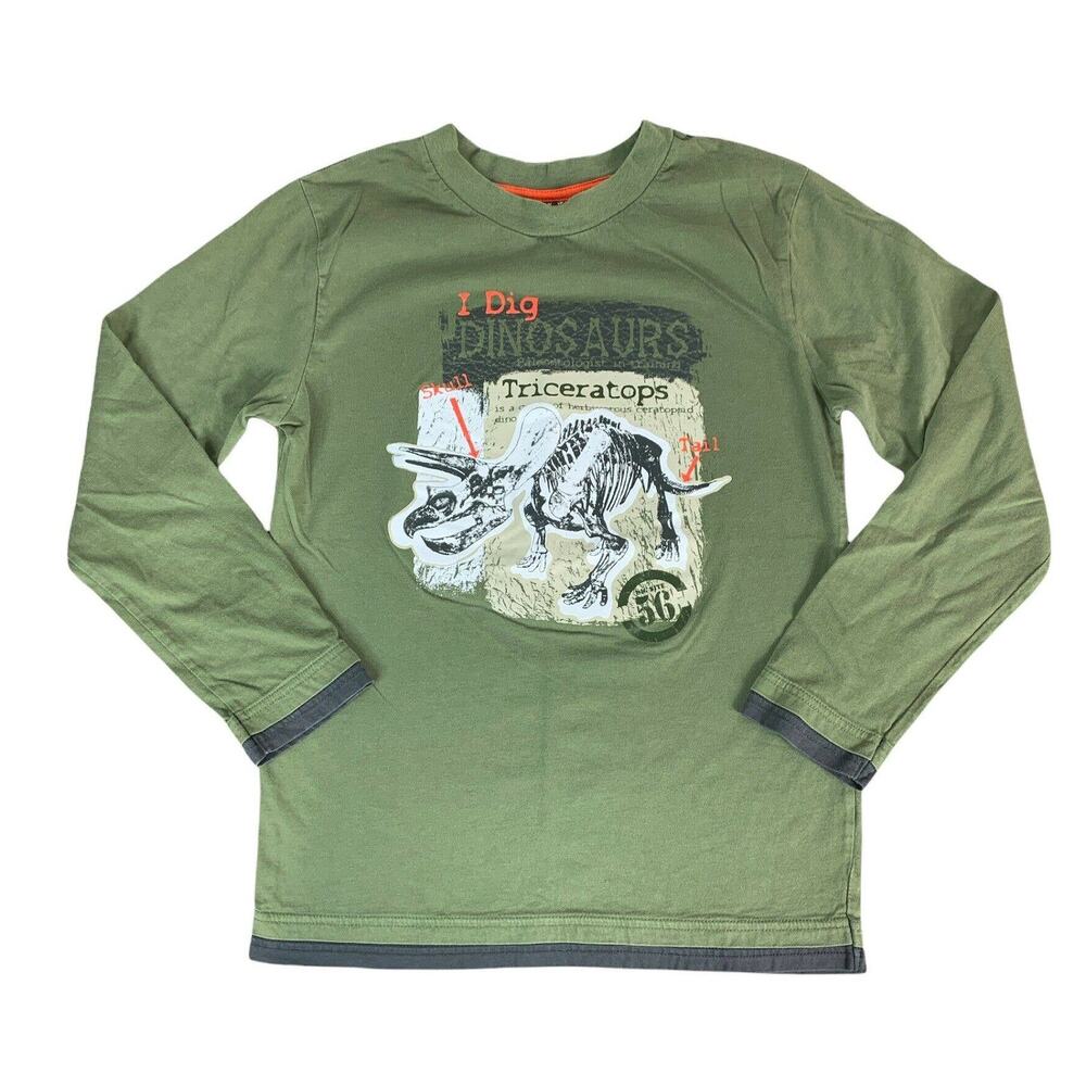 Cherokee Boys Long Sleeve Shirt Dinosaurs Print Green Size Large L